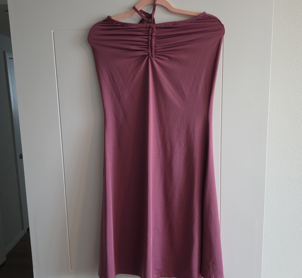 Cider Mauve Ruched-Back Maxi Skirt